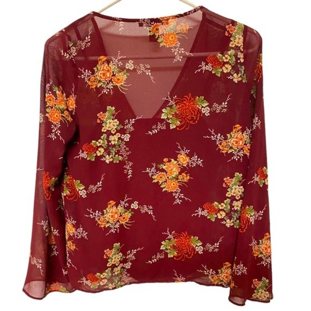 Forever 21 Sheer Flower Print Blouse - Picture 2 of 6